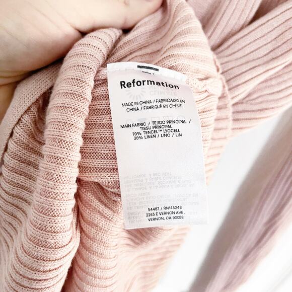 Reformation Blaire Ribbed Wrap Cardigan in Serenade - Picture 5 of 6